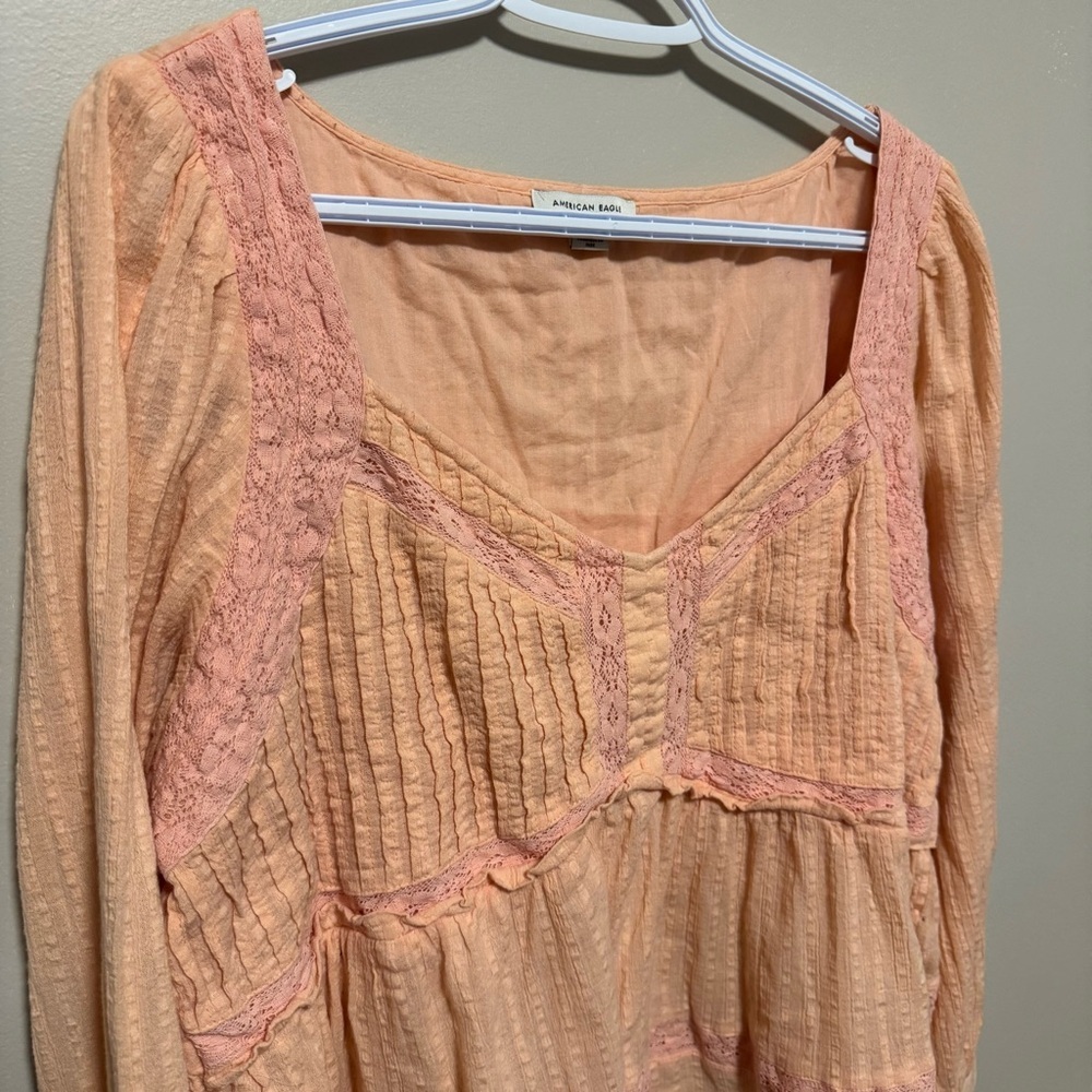 American Eagle Peach Babydoll Top - Women’s XL - Picture 4 of 9